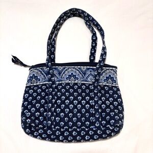 Vera Bradley Nantucket Navy small blue hand bag tote purse